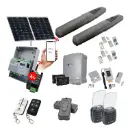 Solar Powered Double Swing Gate Automation Access Unlimited WiFi Bluetooth Kit Super Duty Linear Actuator with Limit Stops and Encoder Made