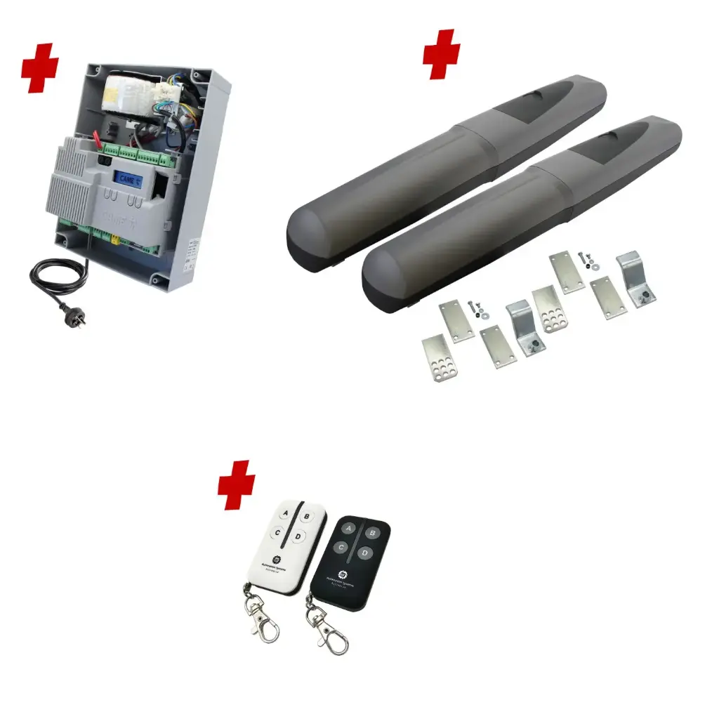 Double Swing Gate Automation Base Kit Super Duty Linear Actuator with Limit Stops and Encoder Made in Italy