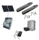 Solar Powered Double Swing Gate Automation Base Kit Super Duty Linear Actuator with Limit Stops and Encoder Made in Italy