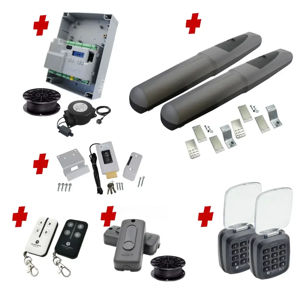 Double Swing Gate Automation Access Pro Kit Super Duty Linear Actuator with Limit Stops and Encoder Made in Italy 