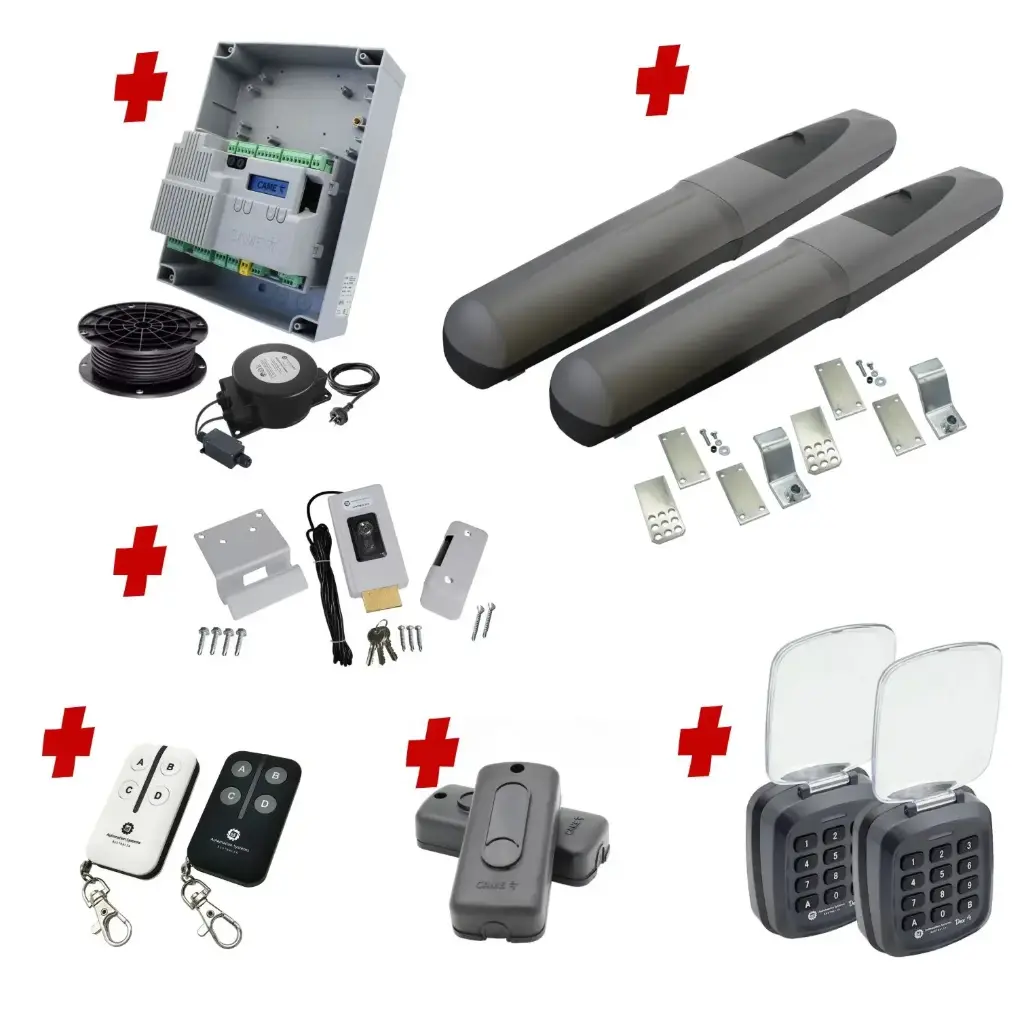 Double Swing Gate Automation Access Pro Kit Super Duty Linear Actuator with Limit Stops and Encoder Made in Italy 