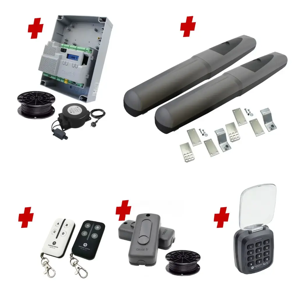 Double Swing Gate Automation Access Secure Kit Super Duty Linear Actuator with Limit Stops and Encoder Made in Italy
