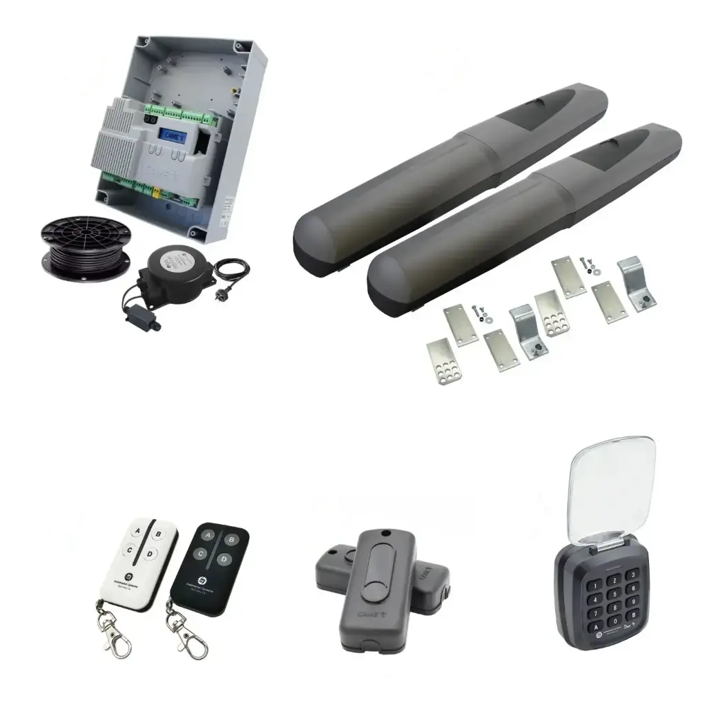 Double Swing Gate Automation Access Secure Kit Super Duty Linear Actuator with Limit Stops and Encoder Made in Italy