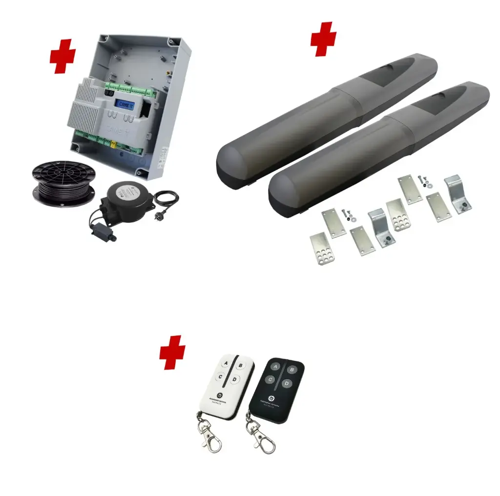 Double Swing Gate Automation Base Kit Super Duty Linear Actuator with Limit Stops and Encoder Made in Italy