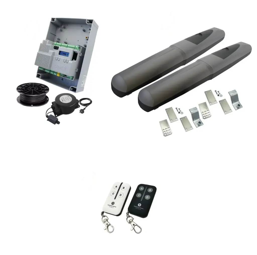 Double Swing Gate Automation Base Kit Super Duty Linear Actuator with Limit Stops and Encoder Made in Italy