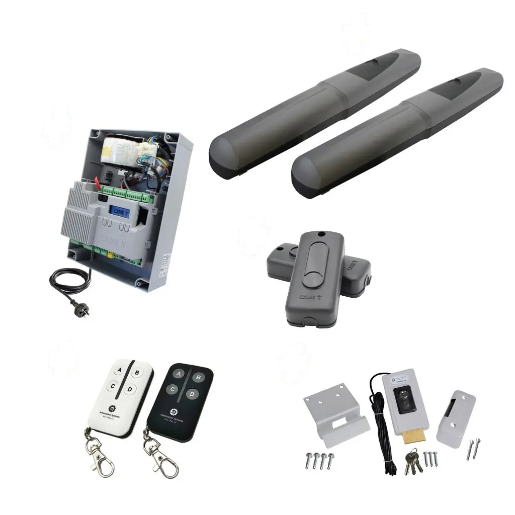 AXO 3 Super Duty Commercial Electric 24V Low Voltage Automatic Double Swing Driveway Gate Opener Kit ROBUST Heavy Duty Design for Trade Installers