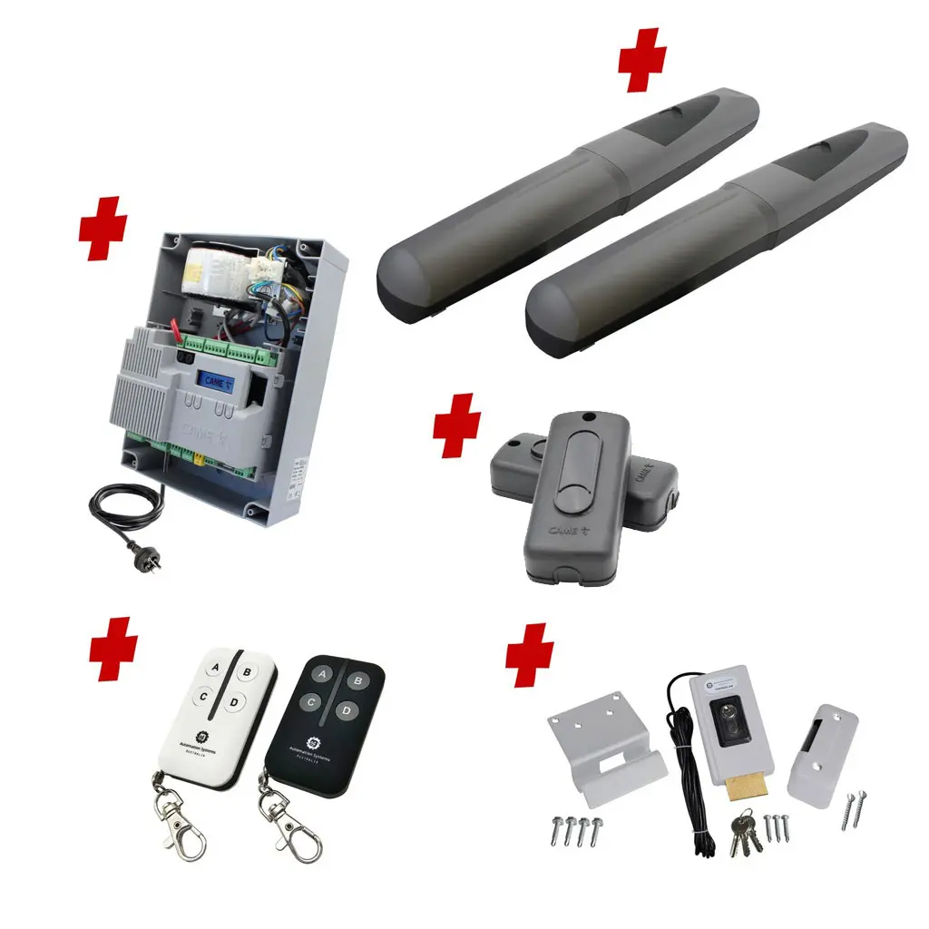 AXO 5 Super Duty Commercial Electric 24V Low Voltage Automatic Double Swing Driveway Gate Opener Kit ROBUST Heavy Duty Design for Trade Installers