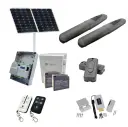 AXO 3 Super Duty Commercial Solar Powered Automatic Double Swing Driveway Gate Opener 24 Volt Kit ROBUST Heavy Duty Design for Trade Installers
