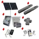 AXO 3 Super Duty Commercial Solar Powered Automatic Double Swing Driveway Gate Opener 24 Volt Kit ROBUST Heavy Duty Design for Trade Installers
