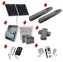 AXO 5 Super Duty Commercial Solar Powered Automatic Double Swing Driveway Gate Opener 24 Volt Kit ROBUST Heavy Duty Design for Trade Installers