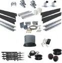 Complete Automatic Telescopic Sliding Gate System (Master and Trailing Sliding Gates) With Hardware Kit and Titan Low Voltage Sliding Gate Motor