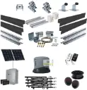 Complete Automatic Telescopic Sliding Gate System (Master and Trailing Sliding Gates) With Hardware Kit and Titan Solar Powered Sliding Gate Motor