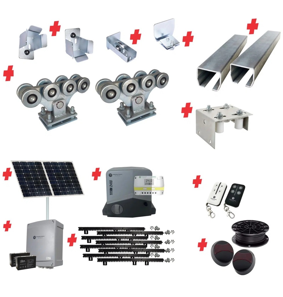 Complete Automatic Heavy Duty Cantilever System With Titan Solar Powered Sliding Gate Motor Kit (Heavy Duty)