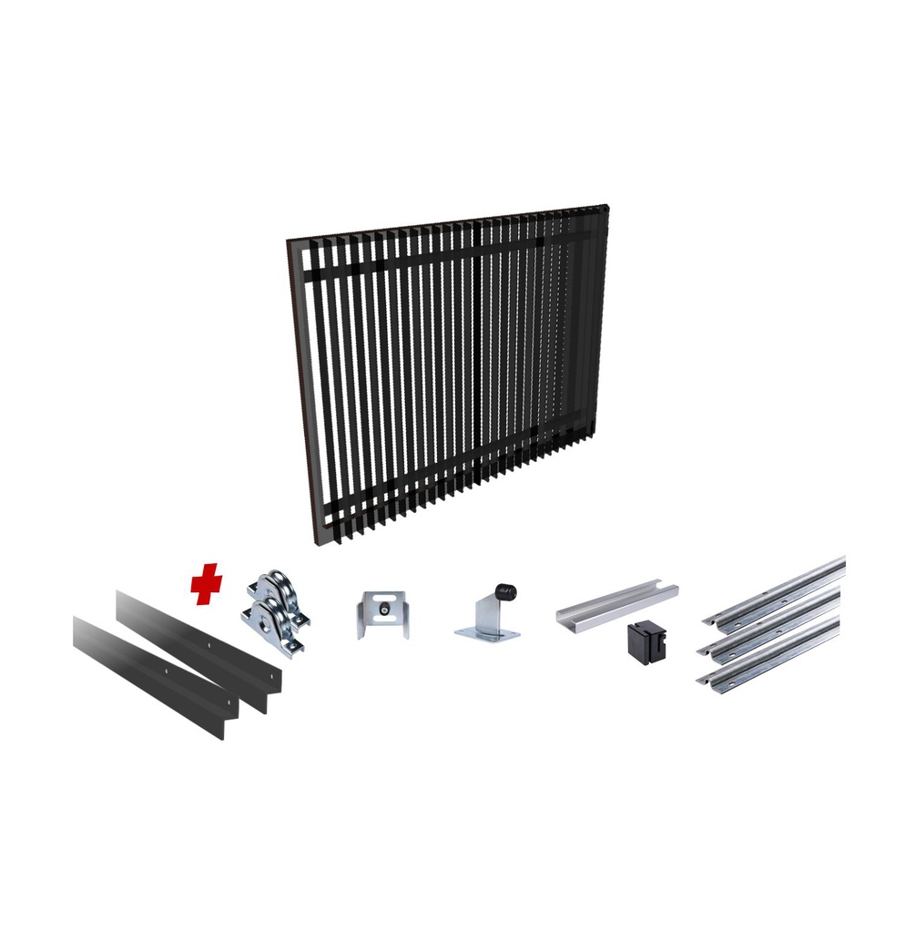 Up to 3200mm / 3.2m Opening (1200mm H) 3.6×1.2m Blade Sliding Driveway Gate Package (Satin Black Powder Coat)