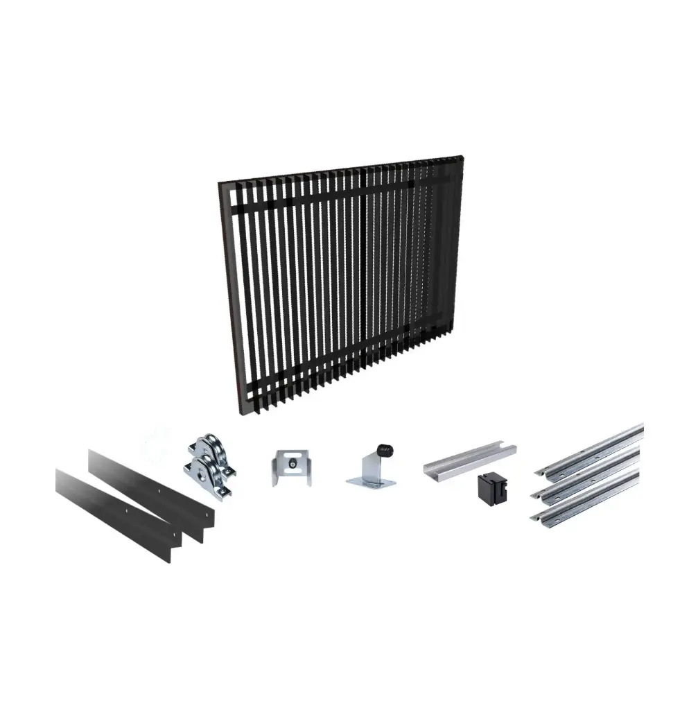 Up to 3200mm / 3.2m Opening (1800mm H) 3.6×1.8m Blade Sliding Driveway Gate Package (Satin Black Powder Coat)
