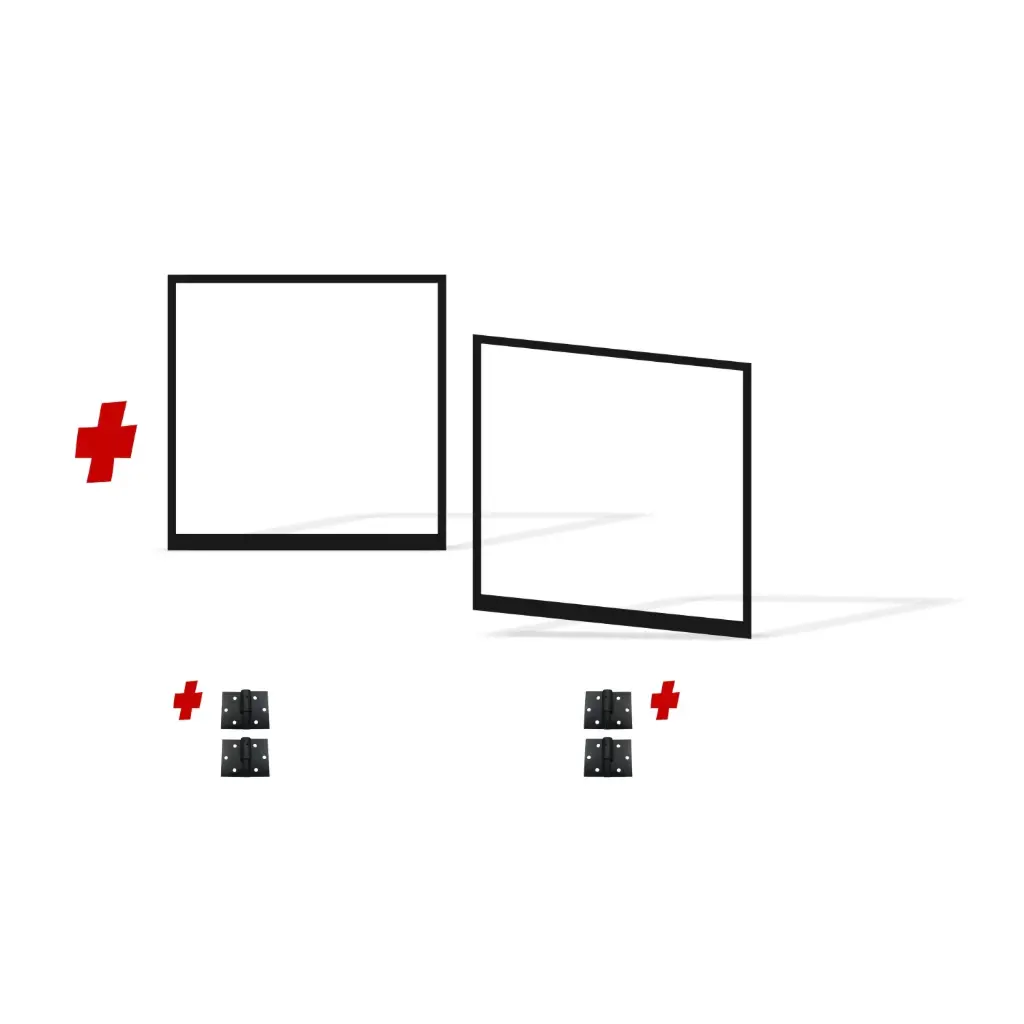 3000mm Double Swing Driveway Gates Opening (1200mm H) 3.0×1.2m Cladding Gate Frames (External Cladding) (Satin Black Powder Coat) 