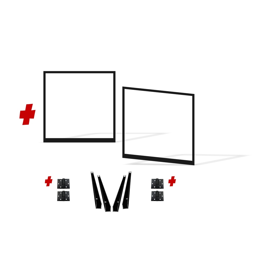 4200mm Double Swing Driveway Gates Opening (1500mm H) 4.2×1.5m Internal Cladding Gate Frames + Hinges (Satin Black Powder Coat) 
