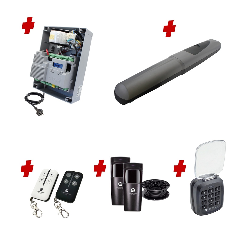 Single Swing Gate Automation Access Secure Kit Super Duty Linear Actuator 800KG with Limit Stops and Encoder Made in Italy