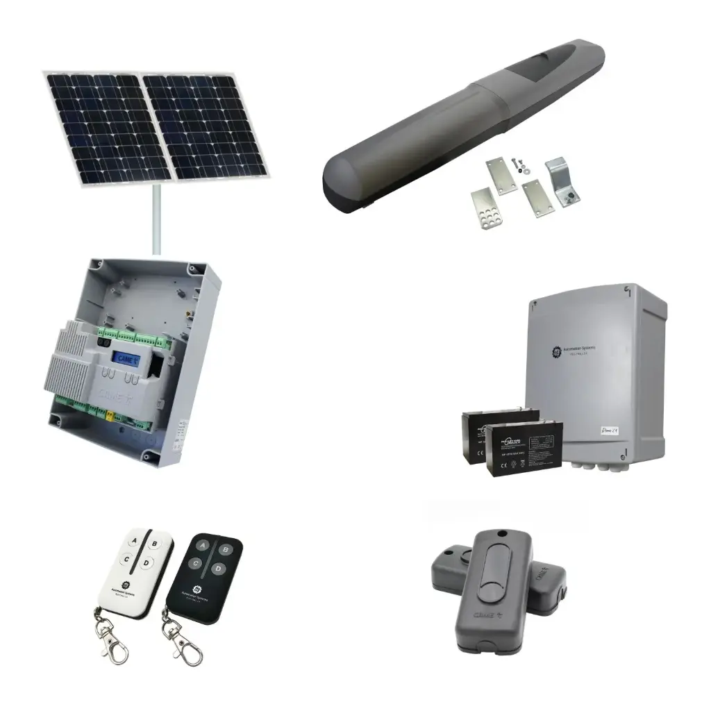 Solar Powered Single Swing Gate Automation Installer and Trade Kit Super Duty Linear Actuator 800KG with Limit Stops and Encoder Made in Italy