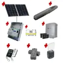 Solar Powered Single Swing Gate Automation Access Secure Kit Super Duty Linear Actuator 800KG with Limit Stops and Encoder Made in Italy