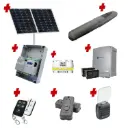 Solar Powered Single Swing Gate Automation Access Secure Kit Super Duty Linear Actuator 1000KG with Limit Stops and Encoder Made in Italy