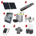 Solar Powered Single Swing Gate Automation Access Pro Kit Super Duty Linear Actuator 1000KG with Limit Stops and Encoder Made in Italy