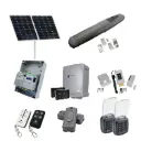 Solar Powered Single Swing Gate Automation Access Pro Kit Super Duty Linear Actuator 800KG with Limit Stops and Encoder Made in Italy