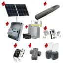 Solar Powered Single Swing Gate Automation Access Pro Kit Super Duty Linear Actuator 800KG with Limit Stops and Encoder Made in Italy