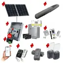 Solar Powered Single Swing Gate Automation Access Unlimited WiFi Bluetooth Kit Super Duty Linear Actuator 1000KG with Limit Stops and Encode