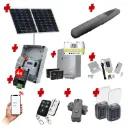 Solar Powered Single Swing Gate Automation Access Unlimited WiFi Bluetooth Kit Super Duty Linear Actuator 800KG with Limit Stops and Encoder