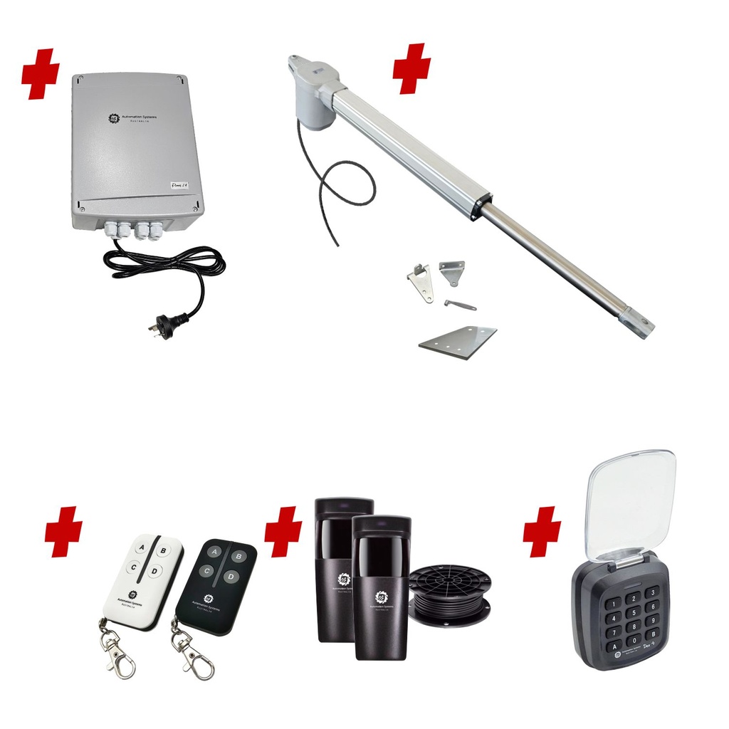 Viper 5 Long Stroke ITALIAN Electric 24V Low Voltage Automatic Swing Driveway Gate Opener Kit ROBUST Heavy Duty Design with Keypad Pin Code