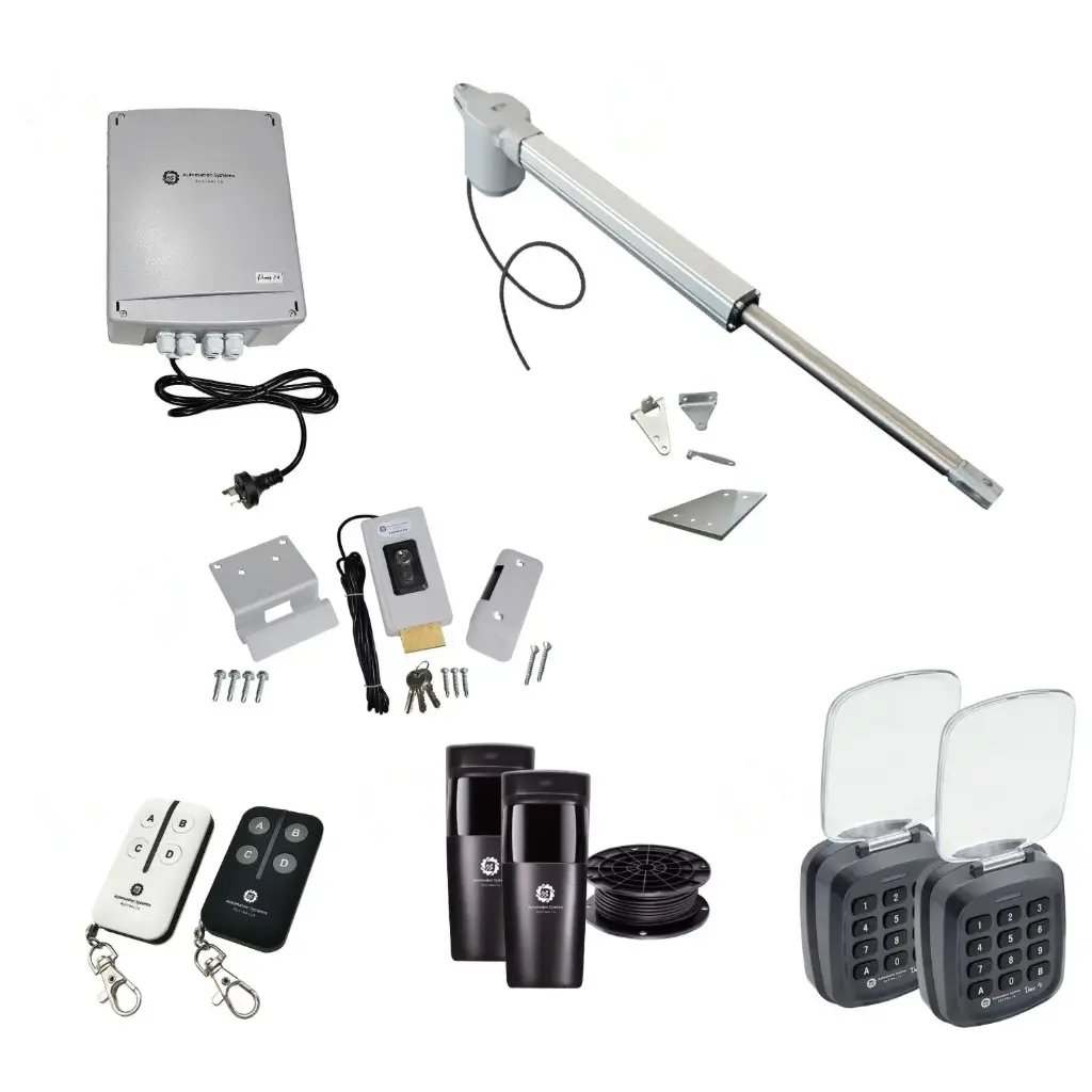 Viper 5 Long Stroke ITALIAN Electric 24V Low Voltage Automatic Swing Driveway Gate Opener Kit ROBUST Heavy Duty Design with TWO Keypads Entry Exit