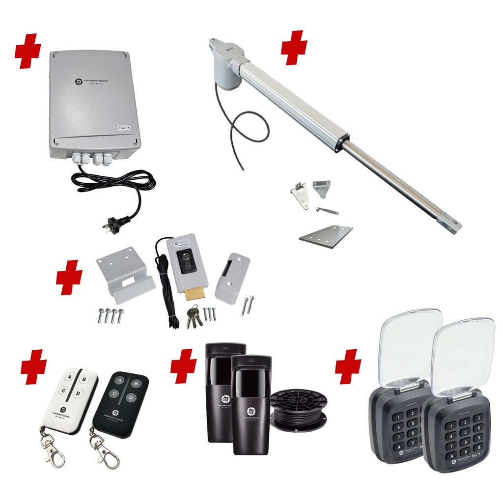 Viper 5 Long Stroke ITALIAN Electric 24V Low Voltage Automatic Swing Driveway Gate Opener Kit ROBUST Heavy Duty Design with TWO Keypads Entry Exit