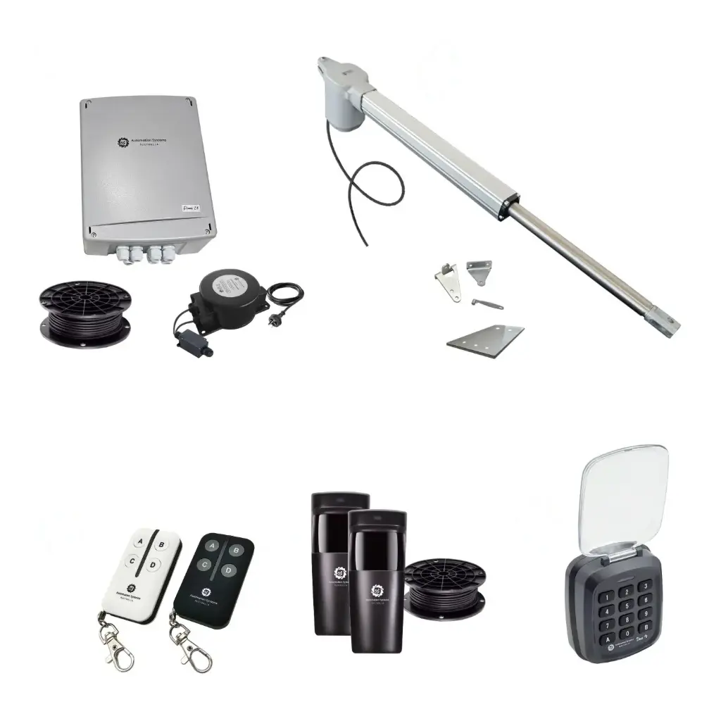 Viper 5 Long Stroke ITALIAN Low Voltage 24V Automatic Swing Driveway Gate Opener 24 Volt Kit ROBUST Heavy Duty Design with Keypad Pin Code