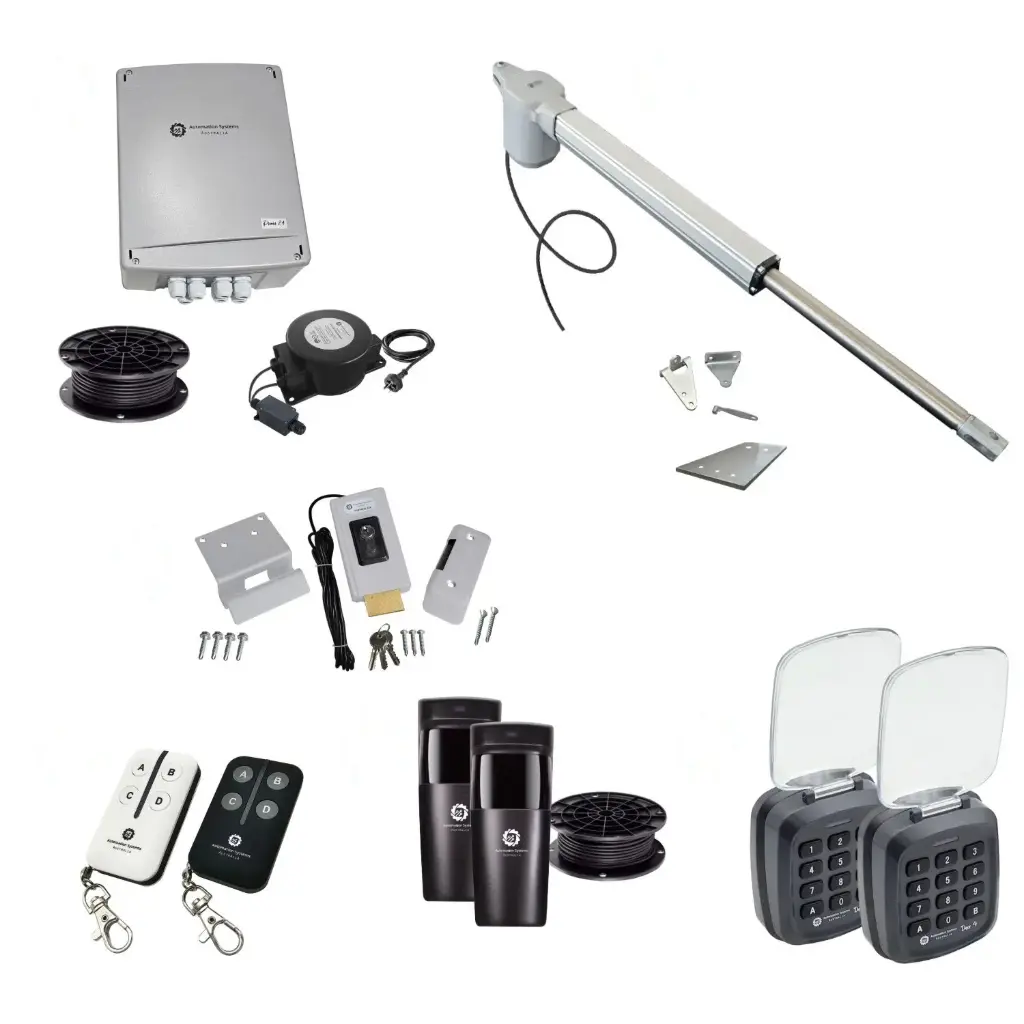 Viper 5 Long Stroke ITALIAN Low Voltage 24V Automatic Swing Driveway Gate Opener 24 Volt Kit ROBUST Heavy Duty Design with TWO Keypads Entry Exit
