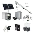 Viper 5 Long Stroke ITALIAN Solar Powered Automatic Swing Driveway Gate Opener 24 Volt Kit ROBUST Heavy Duty Design with Keypad Entry Exit