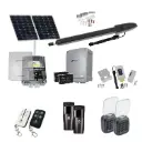 Orion LS Solar Powered Automatic Swing Driveway Gate Opener 24 Volt Kit Slimline Compact Design with TWO Keypads Entry Exit