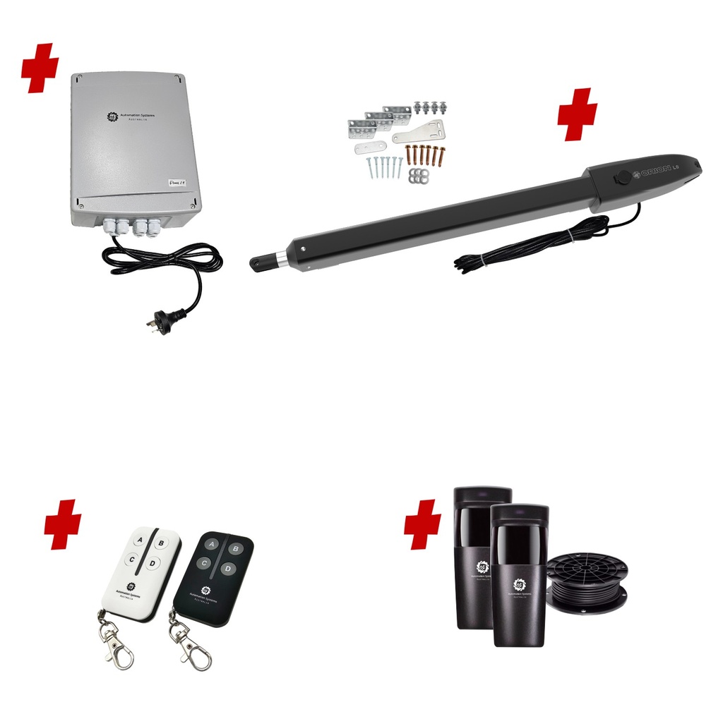 Orion LS Electric 24V Low Voltage Automatic Swing Driveway Gate Opener Slimline Compact Design Kit for Trade Installers