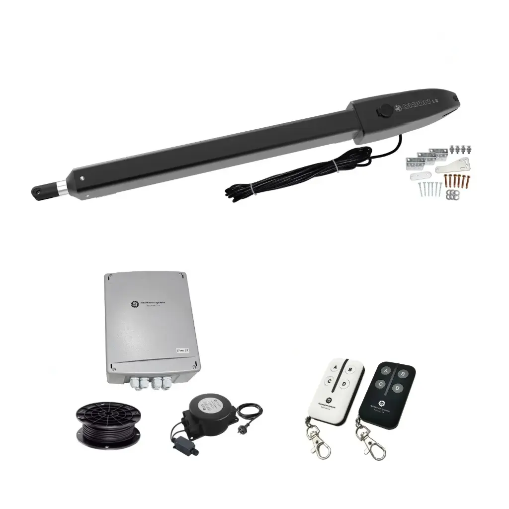Orion LS Automatic Single Swing Driveway Gate Opener Kit - 24V Electric, Linear Actuator, Long Stroke
