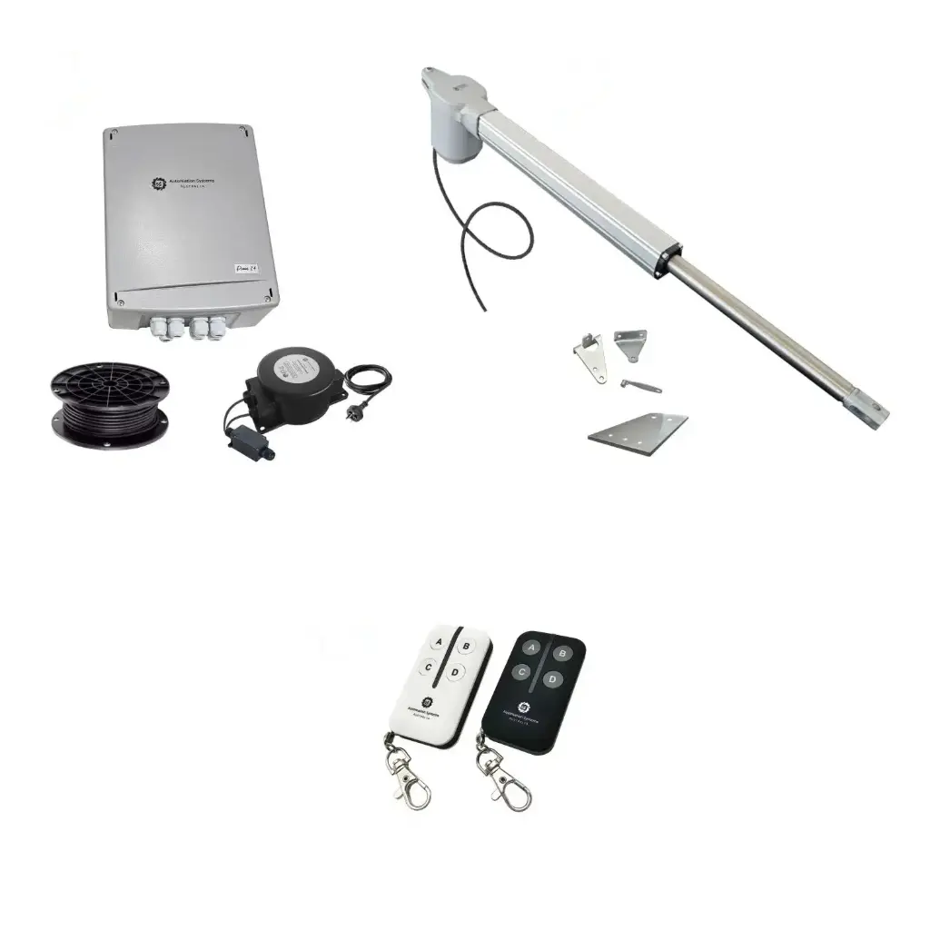 Viper 5 Long Stroke ITALIAN Low Voltage 24V Automatic Swing Driveway Gate Opener 24 Volt Kit ROBUST Heavy Duty Design BASE KIT