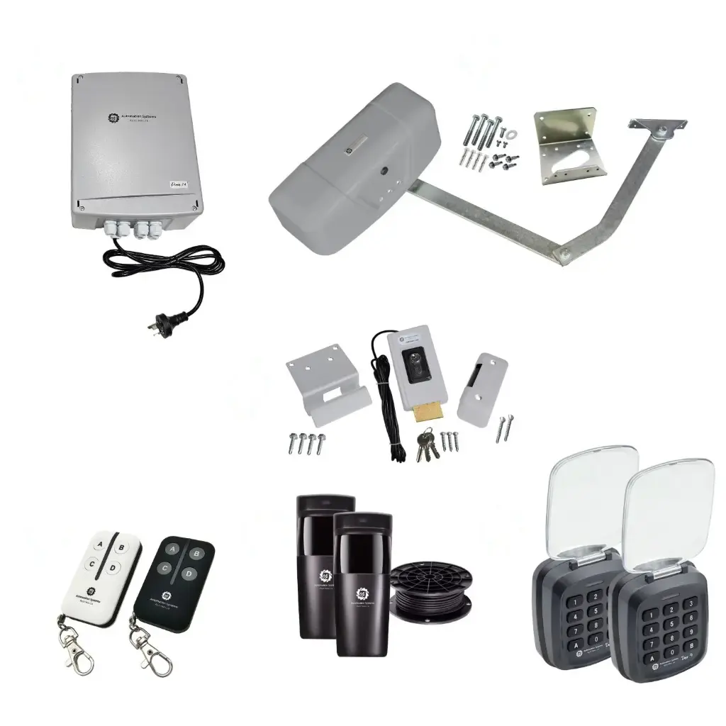 RAPTOR Extra Heavy Duty ITALIAN Electric 24V Low Voltage Automatic Swing Driveway Gate Opener Kit ROBUST Heavy Duty Design with TWO Keypads Entry Exit