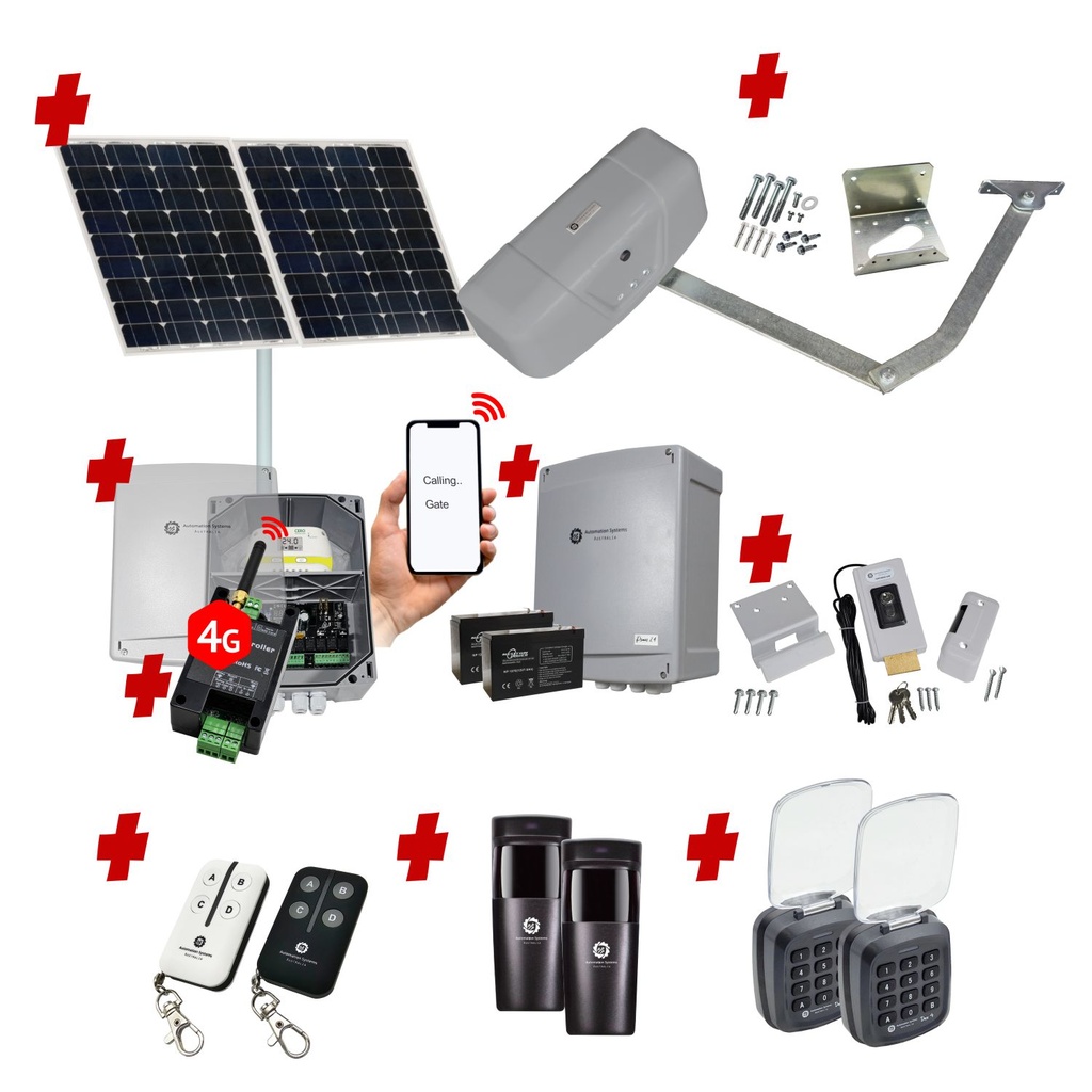 RAPTOR Extra Heavy Duty ITALIAN Solar Powered Automatic Swing Driveway Gate Opener 24 Volt Kit ROBUST Heavy Duty Design with Wifi Mobile App Control and Keypad Entry Exit