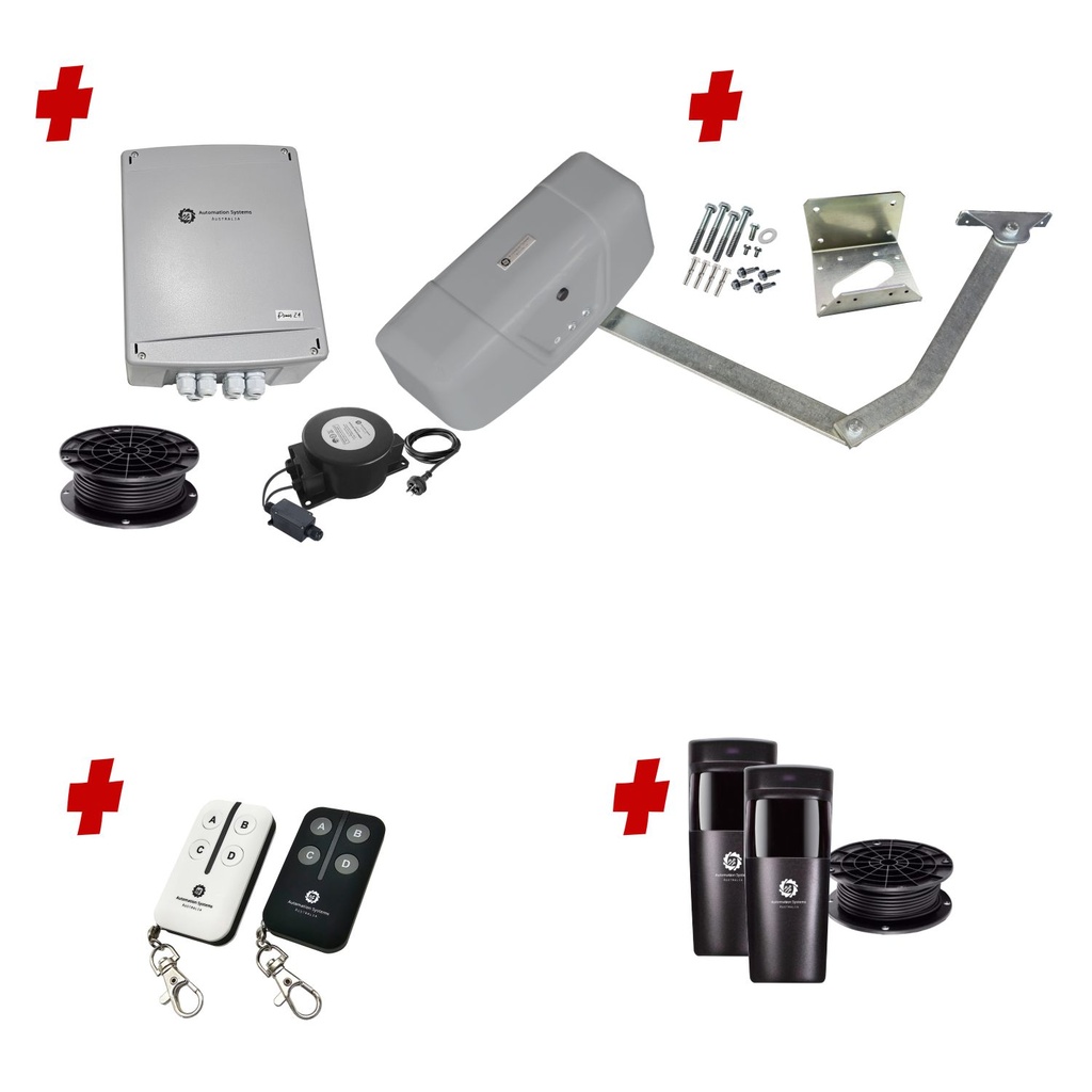 RAPTOR Extra Heavy Duty ITALIAN Low Voltage 24V Automatic Swing Driveway Gate Opener 24 Volt Kit ROBUST Heavy Duty Design for Trade Installers