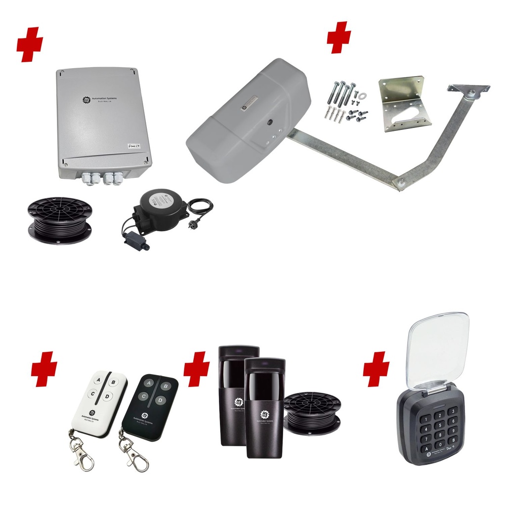 RAPTOR Extra Heavy Duty ITALIAN Low Voltage 24V Automatic Swing Driveway Gate Opener 24 Volt Kit ROBUST Heavy Duty Design with Keypad Pin Code