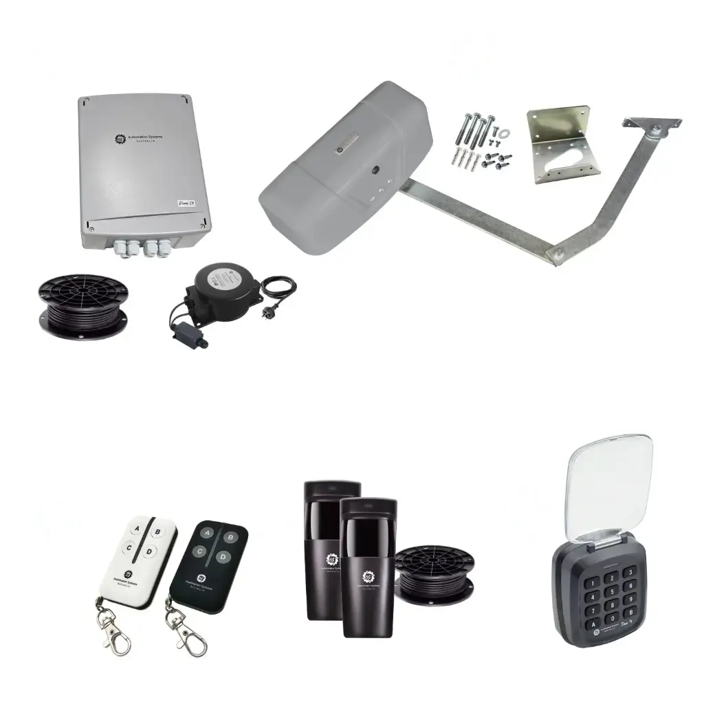 RAPTOR Extra Heavy Duty ITALIAN Low Voltage 24V Automatic Swing Driveway Gate Opener 24 Volt Kit ROBUST Heavy Duty Design with Keypad Pin Code