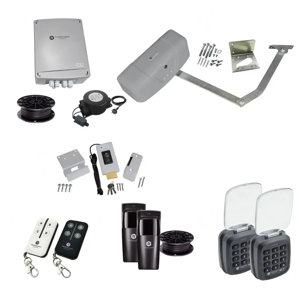 RAPTOR Extra Heavy Duty ITALIAN Low Voltage 24V Automatic Swing Driveway Gate Opener 24 Volt Kit ROBUST Heavy Duty Design with TWO Keypads Entry Exit