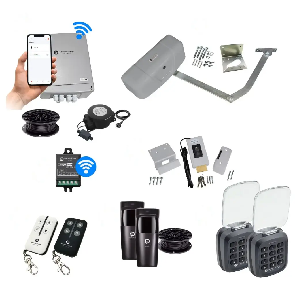RAPTOR Extra Heavy Duty ITALIAN Low Voltage 24V Automatic Swing Driveway Gate Opener 24 Volt Kit with Wifi Mobile App Control and Keypad Entry Exit