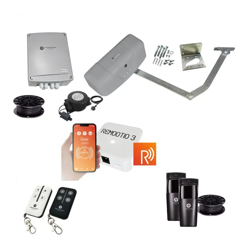 Remootio RAPTOR Extra Heavy Duty ITALIAN Low Voltage 24V Automatic Swing Driveway Gate Opener 24 Volt Kit ROBUST Heavy Duty Design