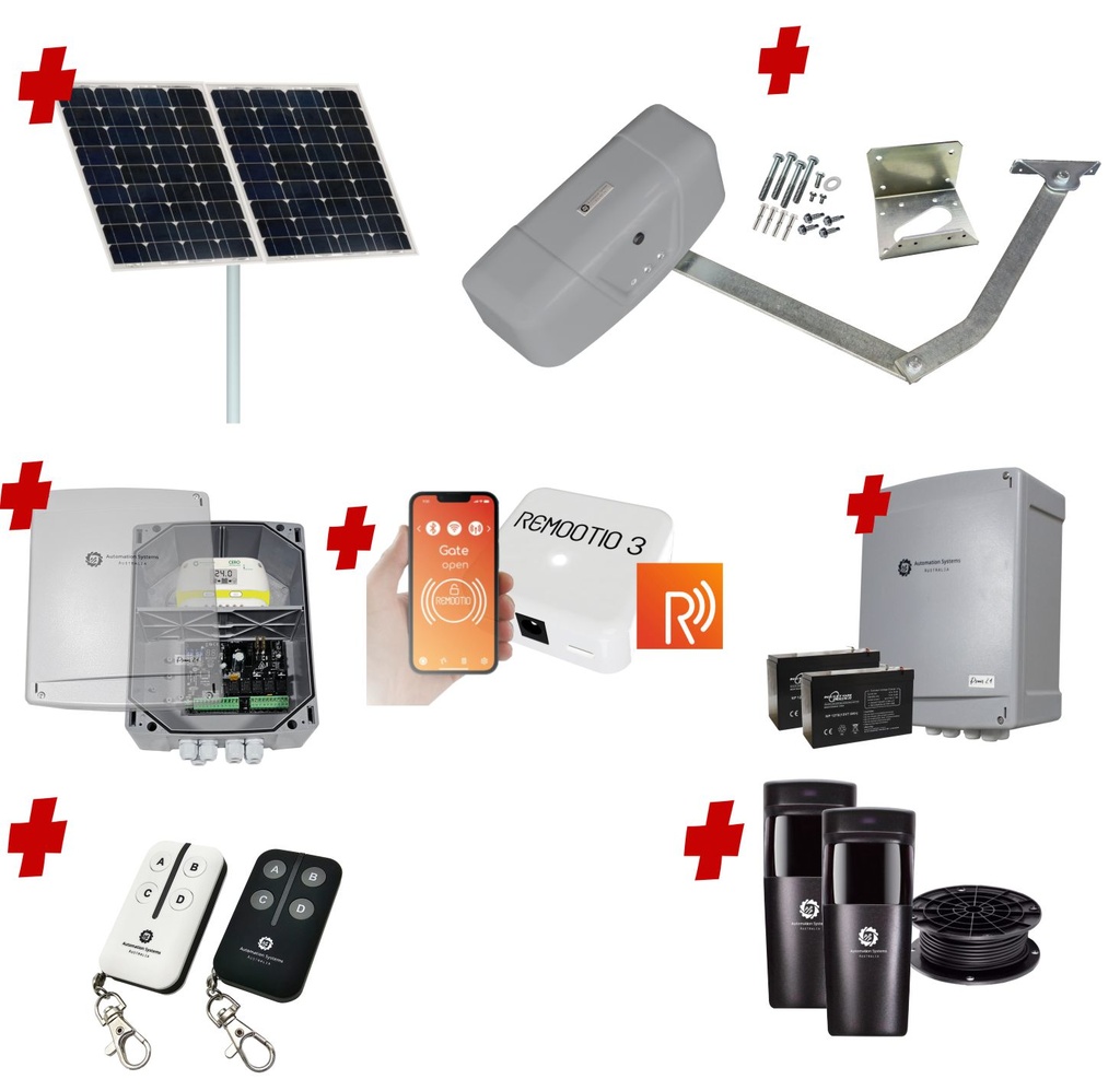 Remootio RAPTOR Extra Heavy Duty ITALIAN Solar Powered Automatic Swing Driveway Gate Opener 24 Volt Kit ROBUST Heavy Duty Design