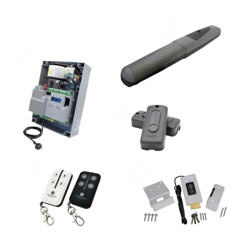 AXO 3 Super Duty Commercial Electric 24V Low Voltage Automatic Single Swing Driveway Gate Opener Kit ROBUST Heavy Duty Design for Trade Installers